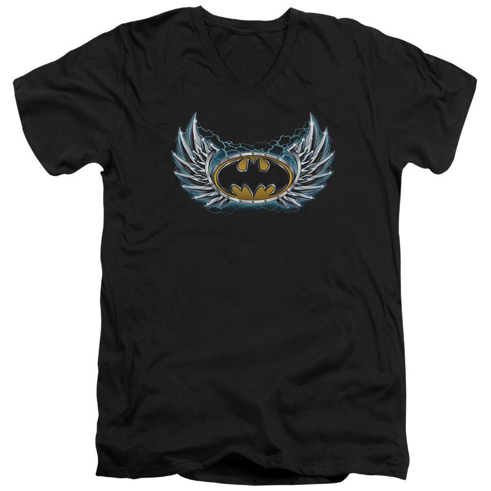 Batman Steel Wings Logo V-Neck T-Shirt