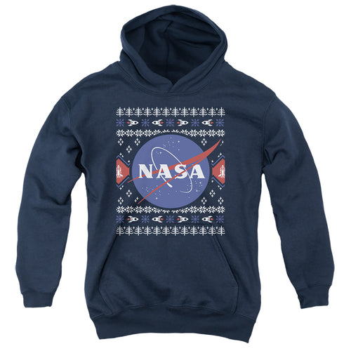 NASA Ugly Christmas Sweater Logo Youth Hoodie