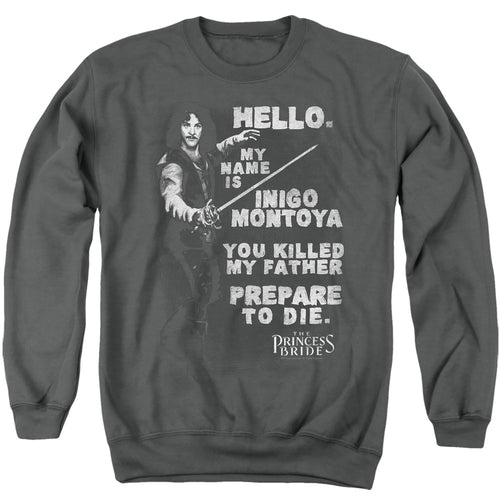 The Princess Bride Hello Again Charcoal Crewneck Sweatshirt