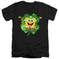 Spongebob Squarepants St. Patrick's Day Spongey Four Leaf Clover V-Neck T-Shirt