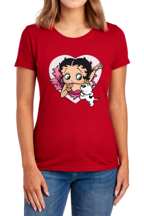 Betty Boop I Love Betty Red Womens T-Shirt