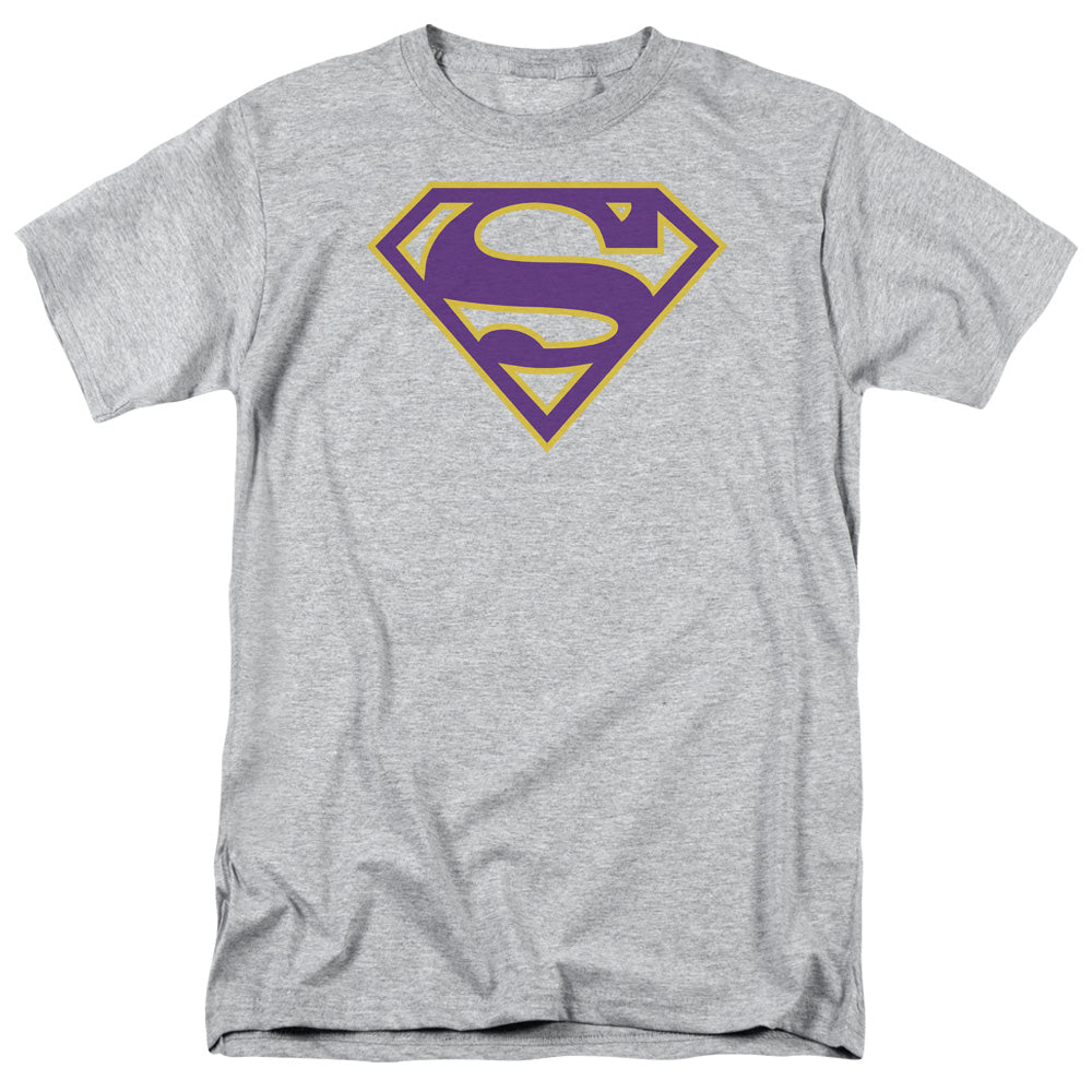 Superman Purple & Gold Shield Athletic Heather T-Shirt