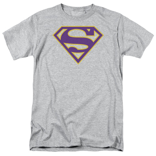 Superman Purple & Gold Shield Athletic Heather T-Shirt