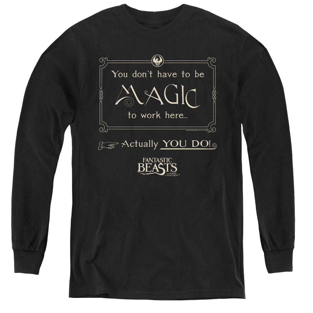 Fantastic Beasts Magic To Work Here Youth Long Sleeve T-Shirt