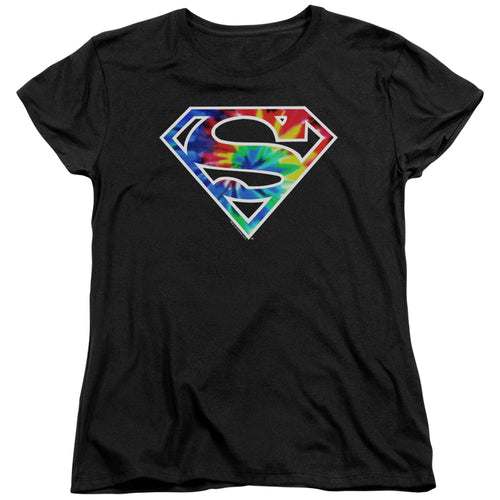 Superman Tie Dye Logo Womens T-Shirt