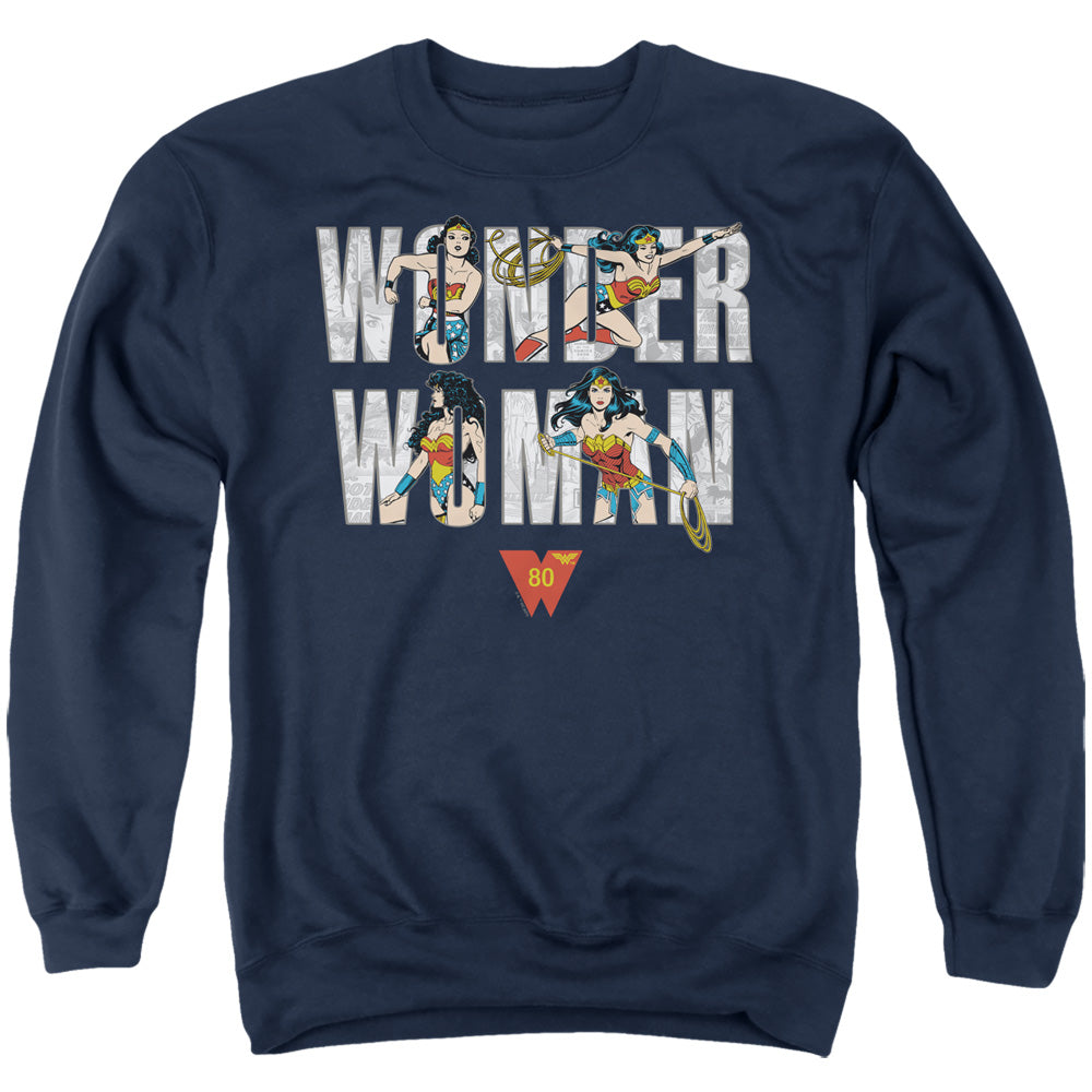Wonder Woman WW 80th Illustrated Type Crewneck Sweatshirt