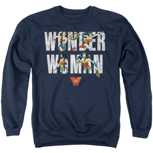 Wonder Woman WW 80th Illustrated Type Crewneck Sweatshirt
