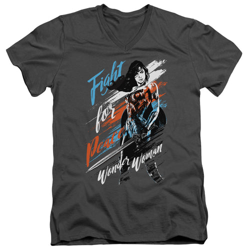 Wonder Woman (2017) Fight for Peace V-Neck T-Shirt