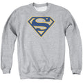 Superman Navy & Orange Shield Athletic Heather Crewneck Sweatshirt