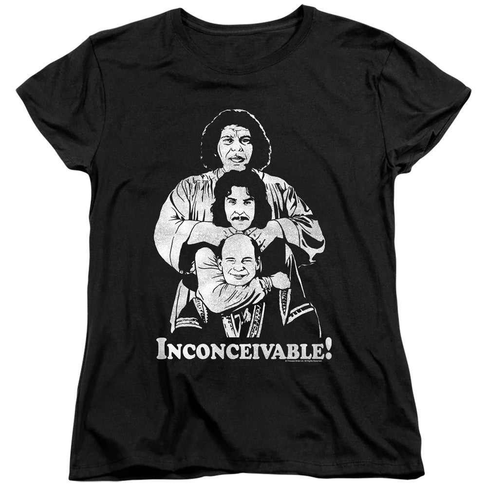 The Princess Bride Inconceivable Trio Black Womens T-Shirt