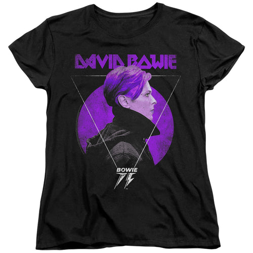 David Bowie Side Profile 75 Logo Womens T-Shirt