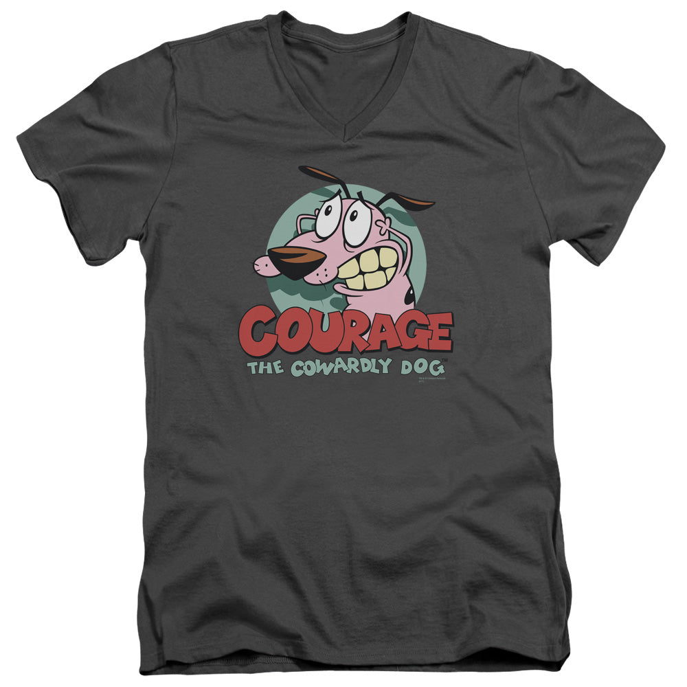 Courage the Cowardly Dog Courage V-Neck T-Shirt