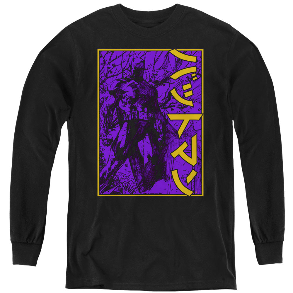 Batman Big Framed Kanji Youth Long Sleeve T-Shirt