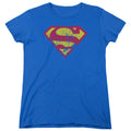 Superman Classic Logo Distressed Womens T-Shirt