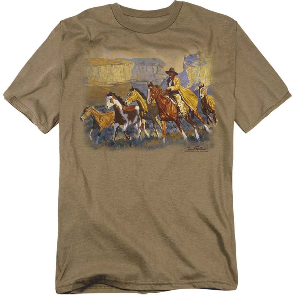 Wild Wings A Cowboy Day Horses T-Shirt