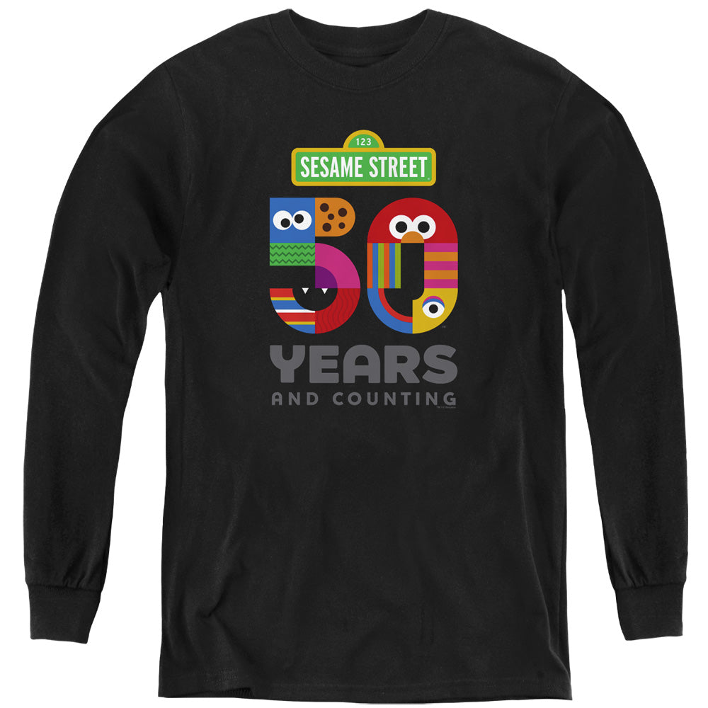 Sesame Street 50 Years Logo Youth Long Sleeve T-Shirt