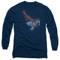 Superman Scribble & Soar Navy Long Sleeve T-Shirt