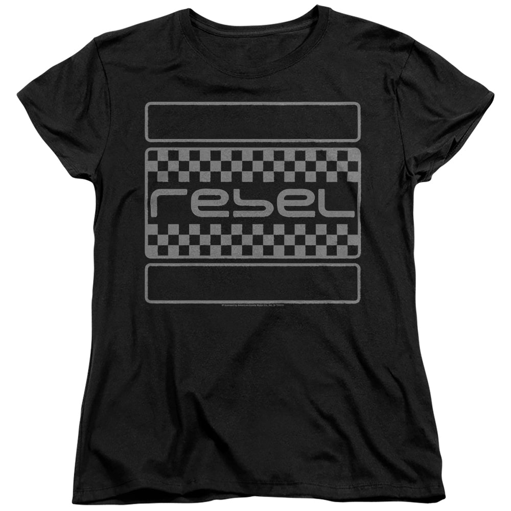 Honda Rebel Checkers Grey Womens T-Shirt