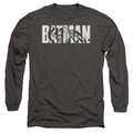 The Batman Text on Gray Long Sleeve T-Shirt
