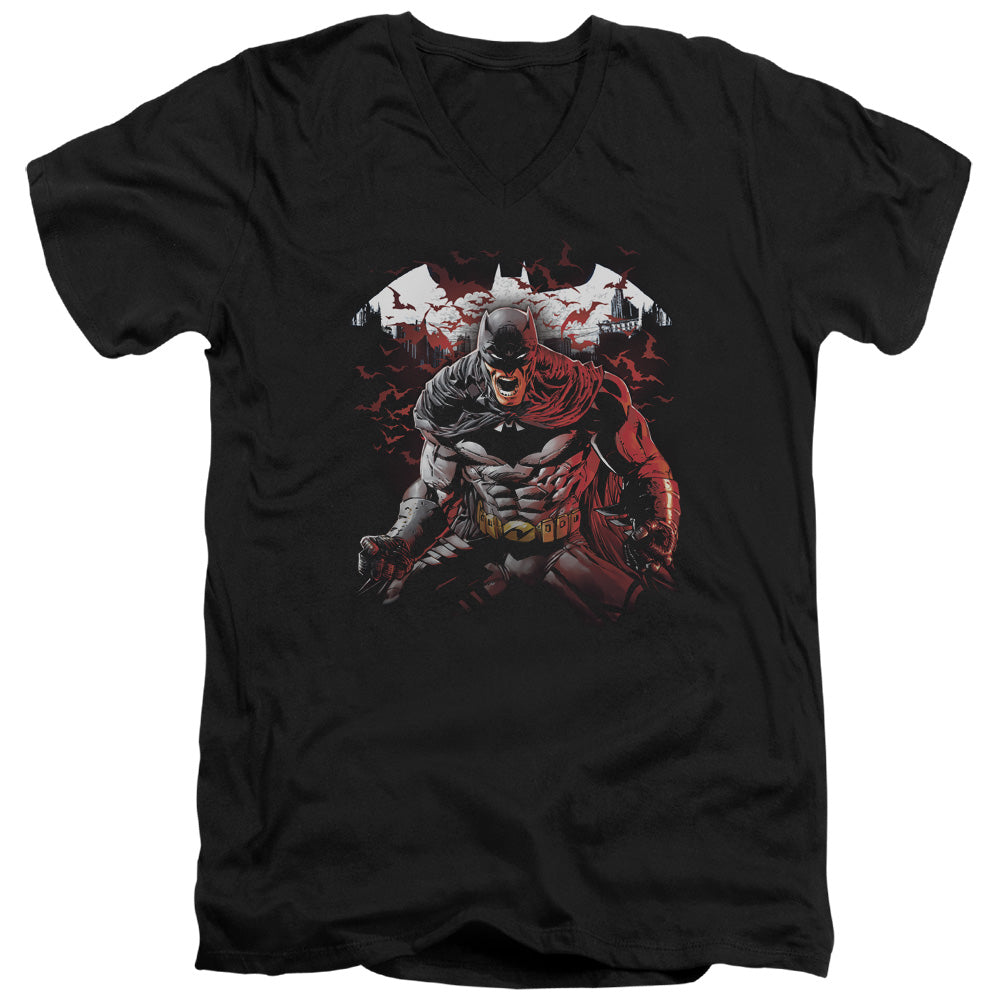 Batman Raging Bat V-Neck T-Shirt