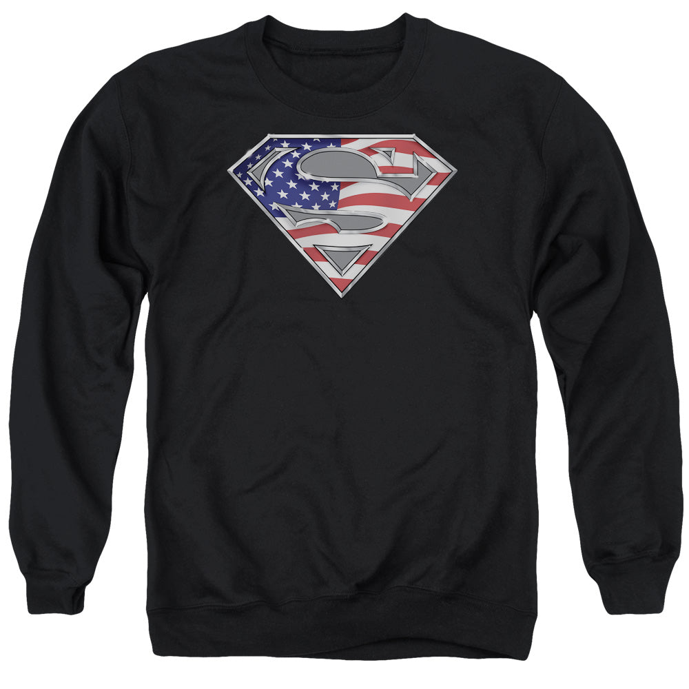 Superman All American Shield Black Crewneck Sweatshirt