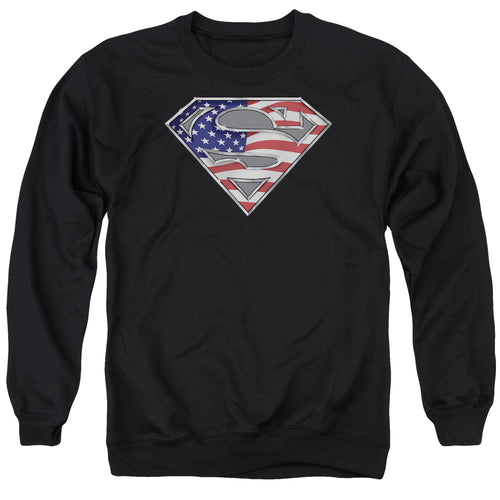 Superman All American Shield Black Crewneck Sweatshirt