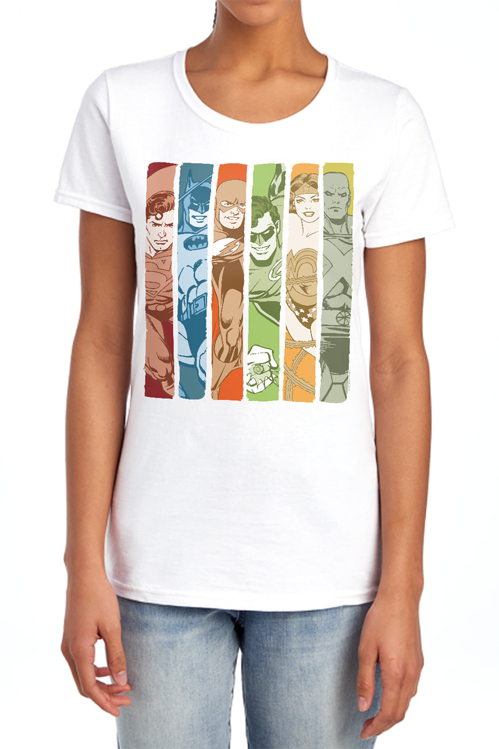 DC Comics Justice League Columns Womens T-Shirt