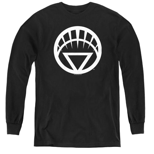 Green Lantern White Emblem Youth Long Sleeve T-Shirt