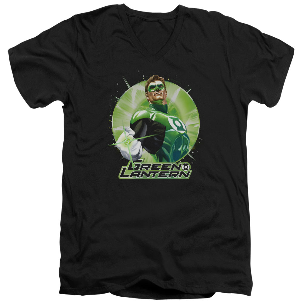 Green Lantern Green Static V-Neck T-Shirt