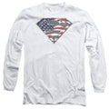 Superman All American Shield White Long Sleeve T-Shirt