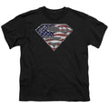 Superman All American Shield Black Youth/Toddler T-Shirt