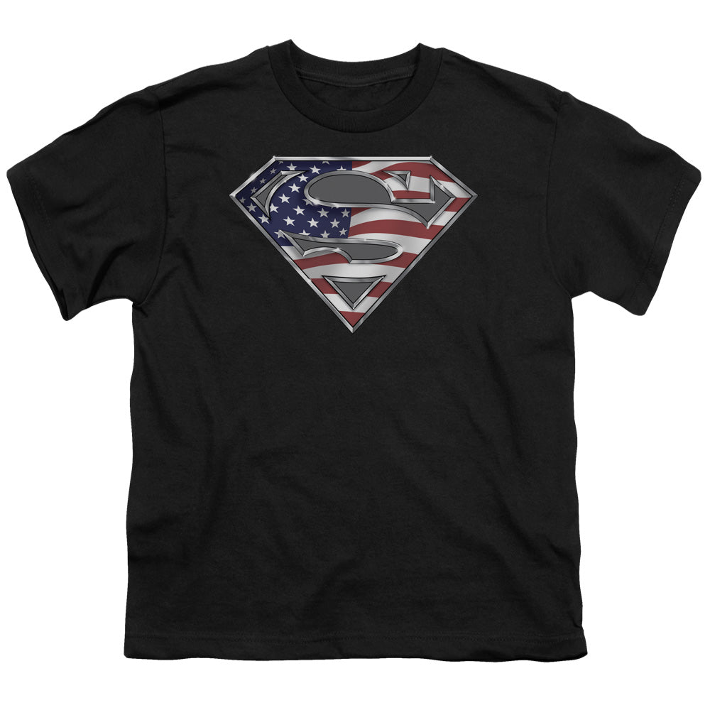 Superman All American Shield Black Youth/Toddler T-Shirt