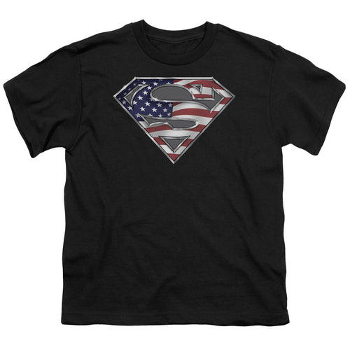 Superman All American Shield Black Youth/Toddler T-Shirt