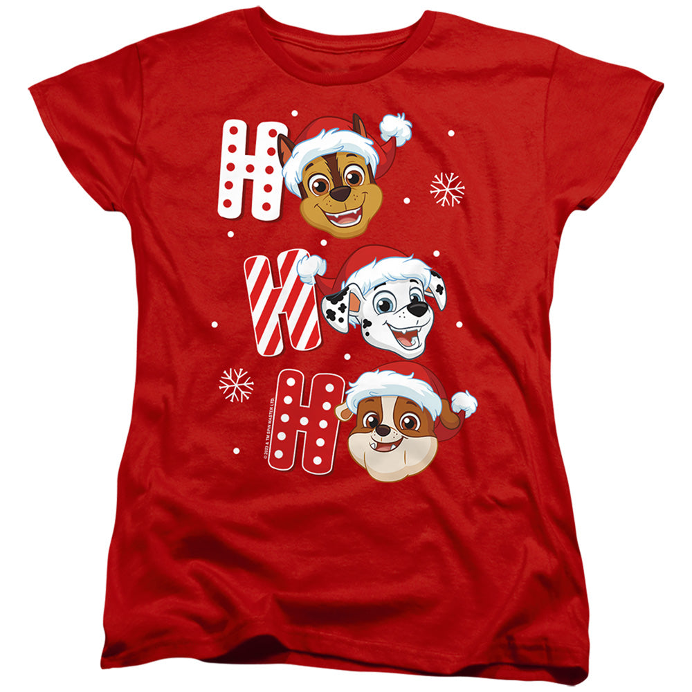 Paw Patrol Chase Marshall Rubble Christmas Santa Hats Womens T-Shirt