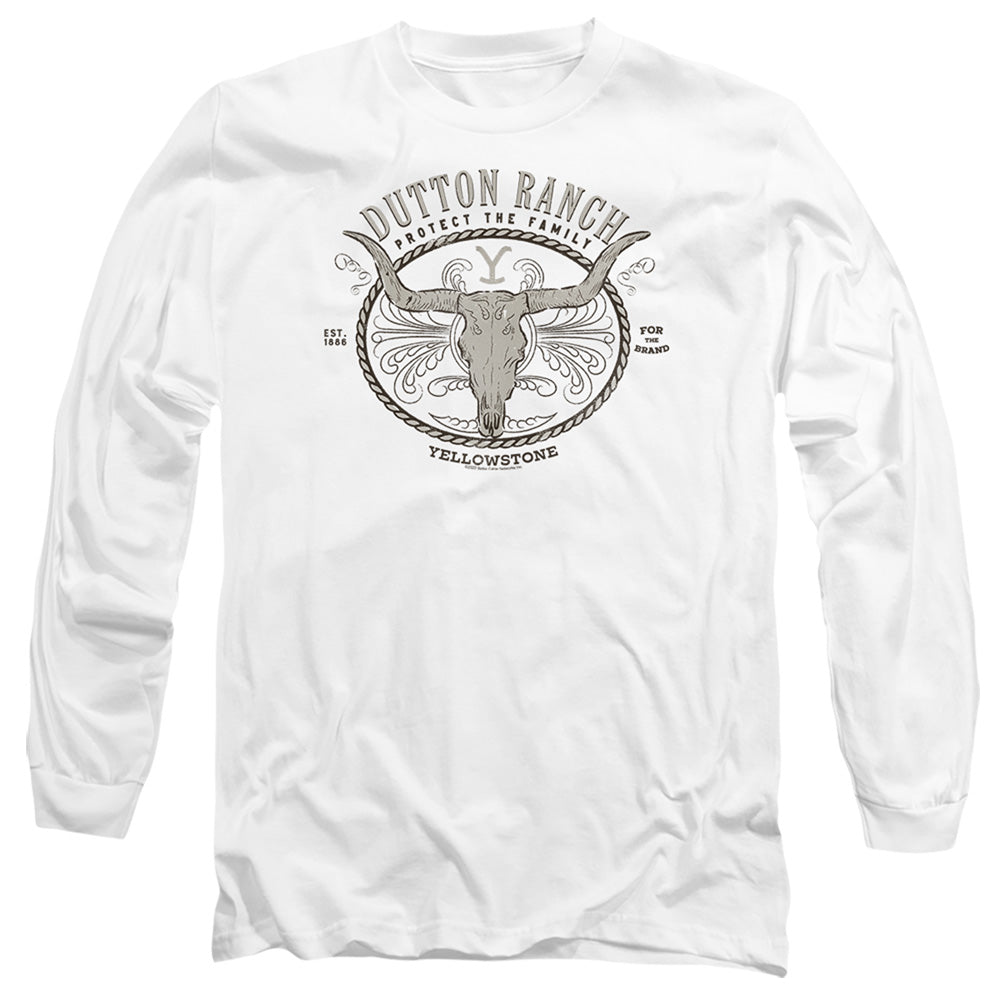 Yellowstone Dutton Ranch Longhorn Skull Long Sleeve T-Shirt