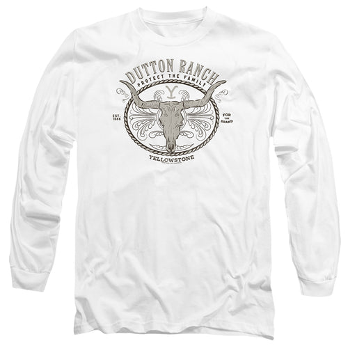 Yellowstone Dutton Ranch Longhorn Skull Long Sleeve T-Shirt