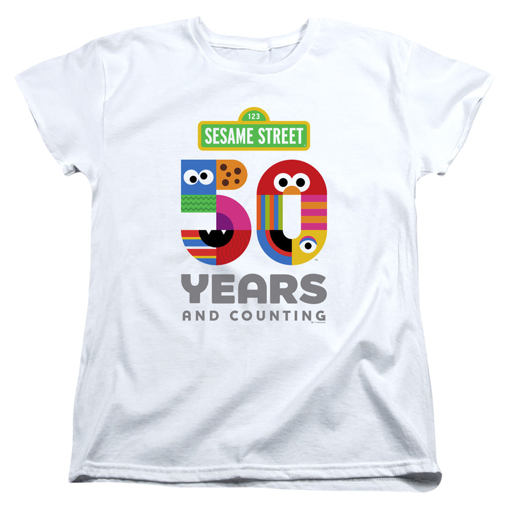 Sesame Street 50 Years Logo Womens T-Shirt