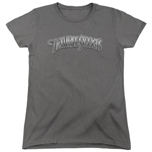 The Three Stooges Metallic Logo Womens T-Shirt