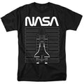 NASA Shuttle Line Art Black T-Shirt
