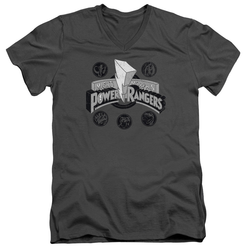 Mighty Morphin Power Rangers Power Coins V-Neck T-Shirt