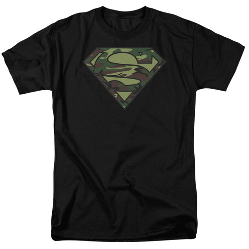 Superman Camo Logo Black T-Shirt