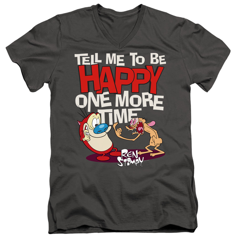 Ren and Stimpy Tell Me to Be Happy V-Neck T-Shirt