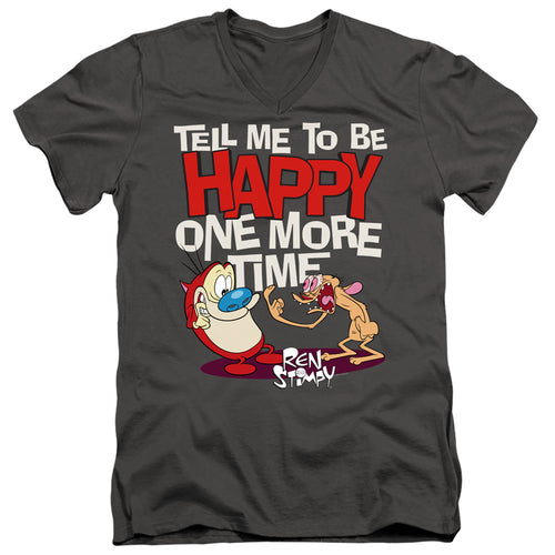 Ren and Stimpy Tell Me to Be Happy V-Neck T-Shirt