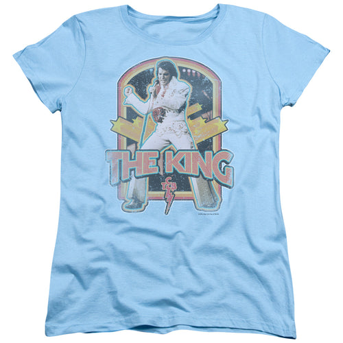 Elvis Presley Distressed King Womens T-Shirt