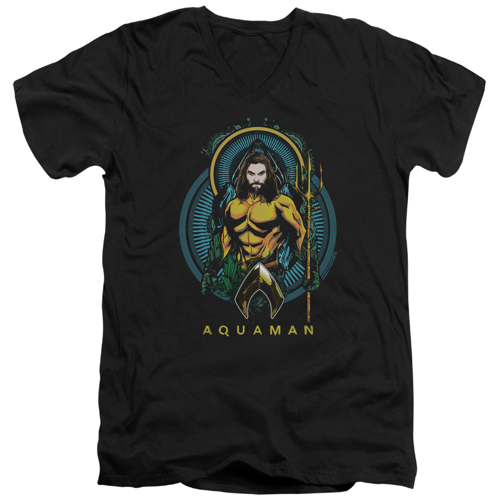 Aquaman Aqua Nouveau V-Neck T-Shirt