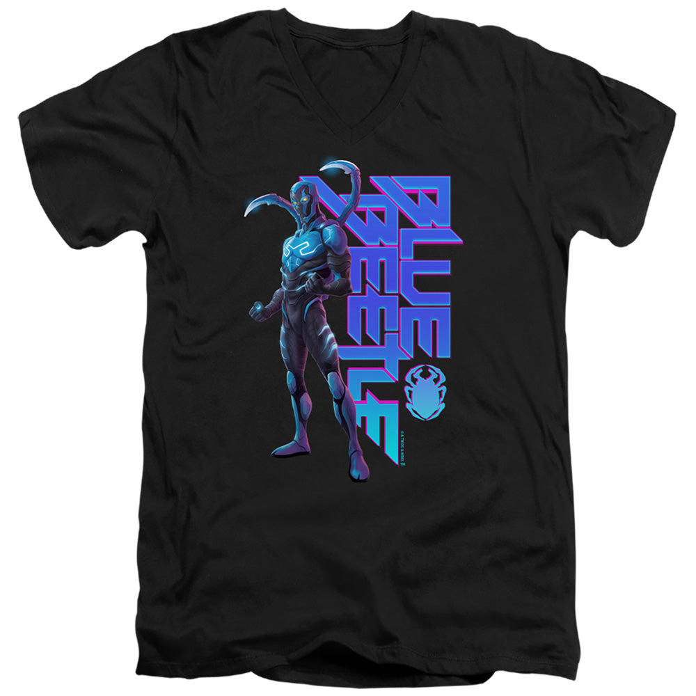 Blue Beetle Standing V-Neck T-Shirt