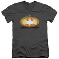 Batman Bat Pumpkin Logo V-Neck T-Shirt