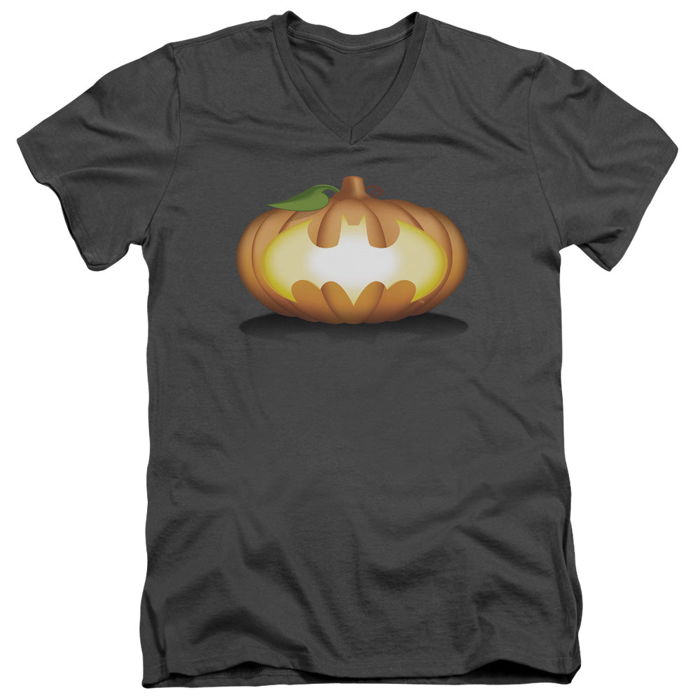 Batman Bat Pumpkin Logo V-Neck T-Shirt