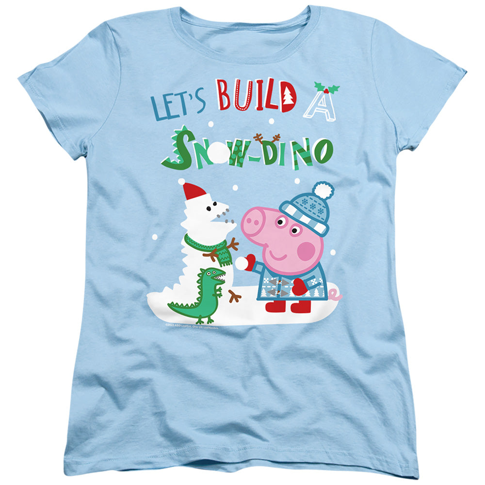 Peppa Pig George Pig Snow Dinosaurs for Christmas Womens T-Shirt