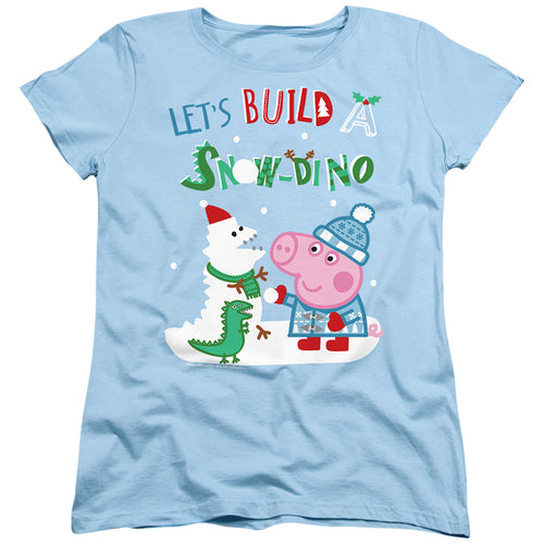 Peppa Pig George Pig Snow Dinosaurs for Christmas Womens T-Shirt